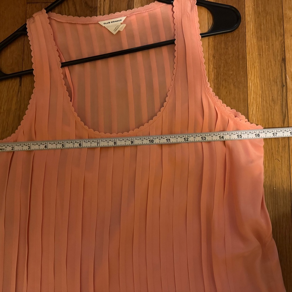 Club Monaco Pleated Peach Sleeveless Dress - Picture 4 of 11